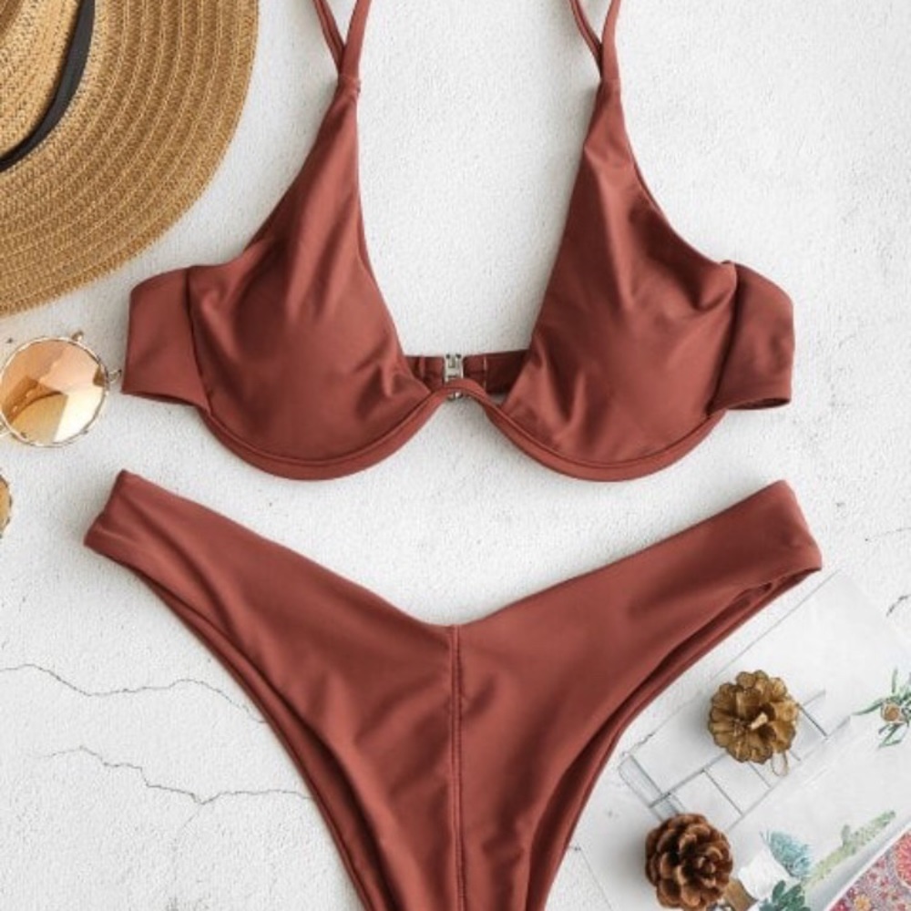High Leg Underwire Bikini Zaful